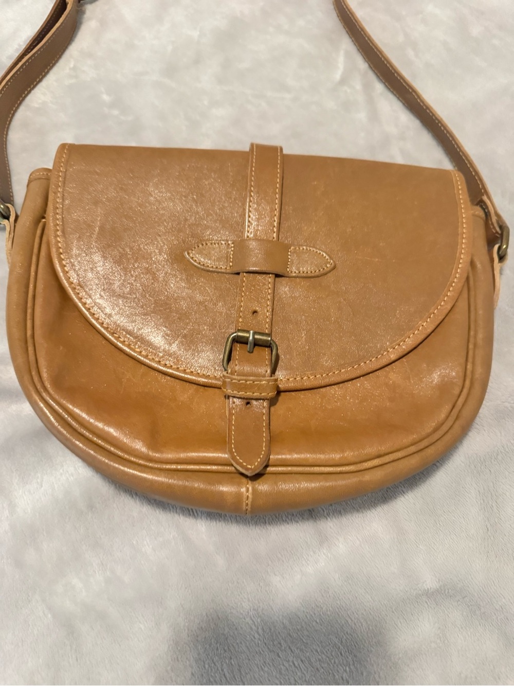 Corsia Made in Italy Brown Leather Crossbody Saddle Bag